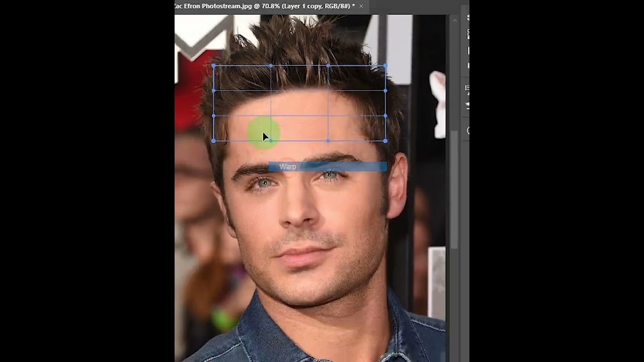 Reduce forehead size in Photoshop 