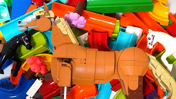 Satisfying Building Blocks Marble Run Wow! A huge 3D horse coaster!