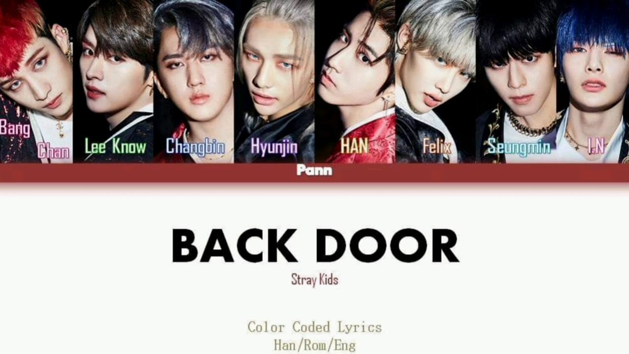 Корейская песня stray kids. Stray Kids back Door текст. Backdoor Stray Kids текст песни. Шлак в виде Stray Kids back Door. Текст песни back Door Stray Kids.