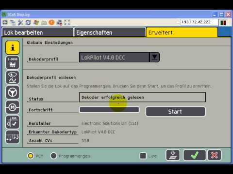 ESU ECoS Lok bearbeiten Menu LP4 mit auslesen