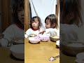 3歳双子姉妹の夜ごはん 喧嘩は突然始まる💦【双子育児】