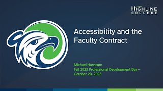 Accessibility and the Faculty Contract (PDD 231020)