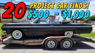 Top 20 Classic Cars $500 – $1,000 OBO – Project Cars For Sale by Owner!