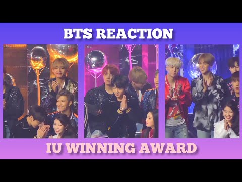 BTS REACTION ( IU WINNING AWARD )💜 #bts #iu