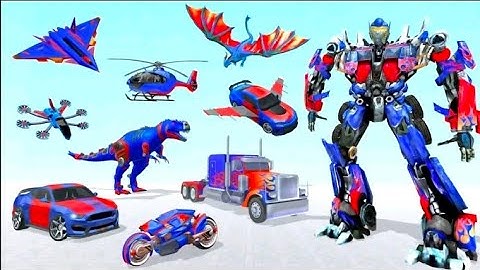 Optimus Prime Multiple Transformation Jet Robot Car Game 2023 - Android Gameplay