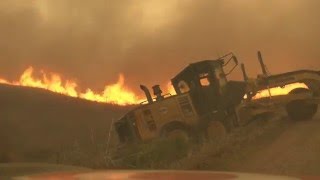 Dramatic Escape From Oklahoma Wildfire 4-5-16