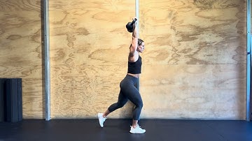 Dual Kettlebell Overhead Reverse Lunge