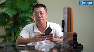 Hệ nhôm GDP55 vát cạnh thương hiệu nhôm Grando