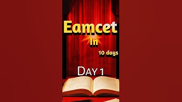 eamcet in 10 days lo DAY - 1 #eamcet #apeamcet #examtips #exampreperation