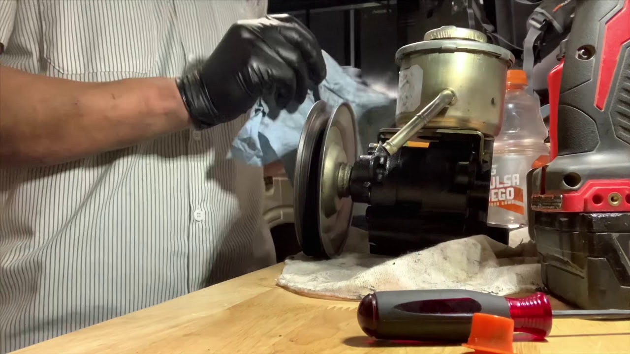 1983 FJ60 100 Power Steering pump install part 3 YouTube