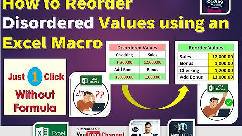 How to Reorder Disordered Values using an Excel Macro | Just one Click