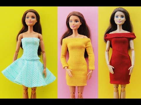 DIY Barbie Clothes Outfits Dress - Barbie Hacks - Dress Gown Skirt