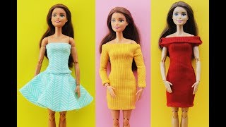 DIY Barbie Clothes Outfits Dress - Barbie Hacks - Dress Gown Skirt