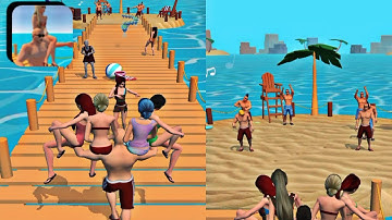 Beach Party Run - All Levels Mobile Gameplay NEW Walkthrough Android IOs Relaxing Video BPRAOR001