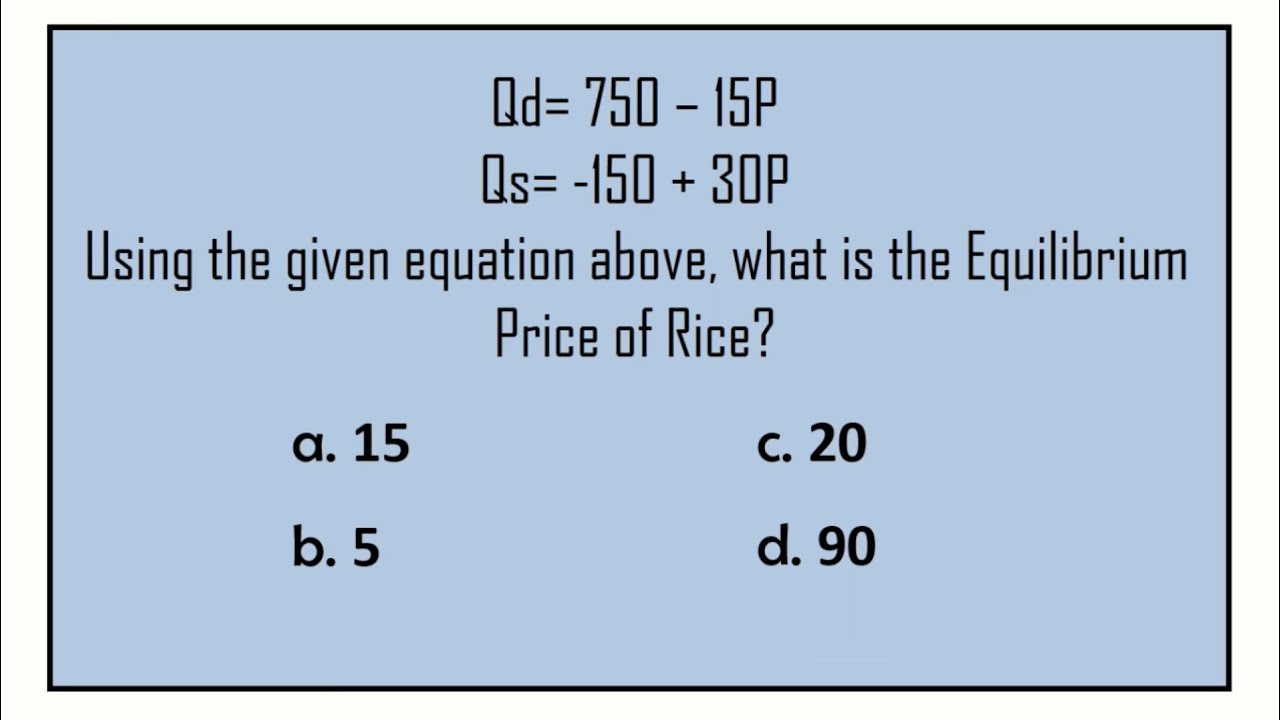 HOW TO SOLVE FOR EQUILIBRIUM PRICE? AEM🌾 YouTube