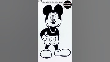 How To Draw FNF MOD Character - Mickey Mouse Easy Step by Step SHORT