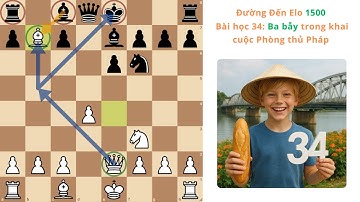 [Vietnam] Bài học 34 | Ba bẫy trong khai cuộc Phòng thủ Pháp | Đường đến Elo 1500