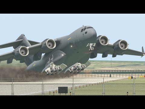 Most Craziest Skill From Inexperience Pilot Of C-17 Causing Terrible Landing | X-Plane 11