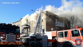 Hochelaga | Incendie de bâtiment majeur (4e alarme) sur la rue Ontario