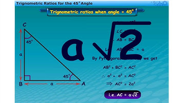Trigonometric ratios | Angle 45 degree | Trigonometry | Class 10th