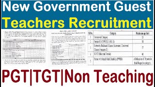 NEW GOVERNMENT GUEST TEACHERS RECRUITMENT 2023, PGT, TGT & NON TEACHING, ALL SUBJECTS VACACNY NOTICE