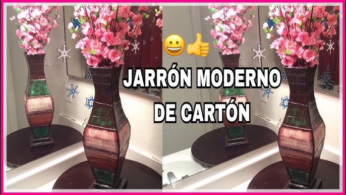 Como hacer un JARRON GRANDE XL para la sala con de cartón y cemento ❤😍 