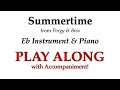 Summertime for eb instrument alto sax baritone sax play along with piano accompaniment