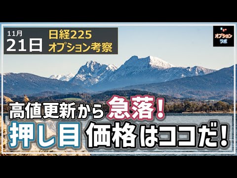 【日経225オプション考察】11/21 日経平均 33年ぶりの高値更新から急落！押し目はココをチェック！