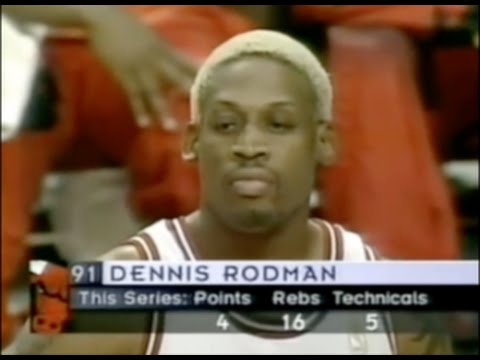 Rodman 3 Ejection/Foul-outs in 5 Games - 1997 NBA ECSF - YouTube