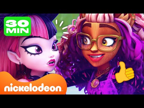 Видео: Школа Монстров | Клодин спасает ситуацию на протяжении 30 МИНУТ | Nickelodeon Cyrillic