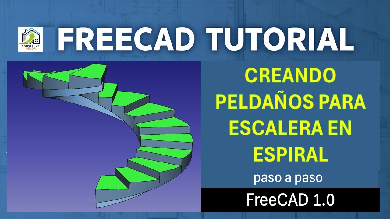 FreeCAD: Escalera en ESPIRAL (Creando peldaños) | TUTOR… — Transcript