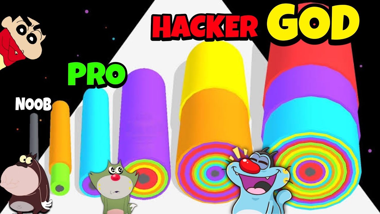 Noob Vs Pro Vs Hacker Vs God In Layer Runner With Oggy And Jack
