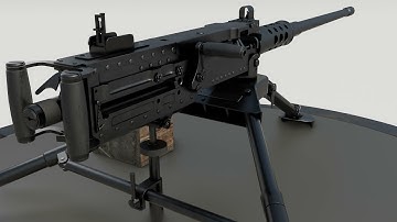 Browning M2 .50cal turntable animation - WIP