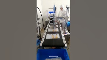 Empty bag paging feeding labeling machine bag automatic top flat labeling line