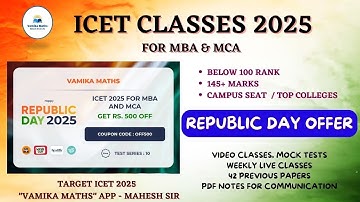 AP/TS ICET 2025 - Republic Day Offer by Vamika Maths | Full Course - 100% Rank #icet2025  #mba #mca