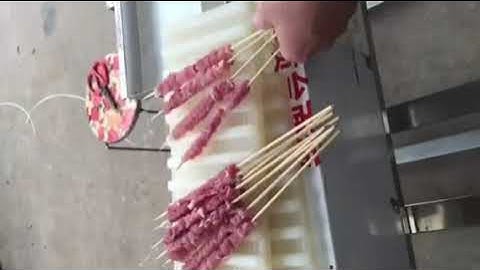 Video of meat skewer machine small type #machine #skewers