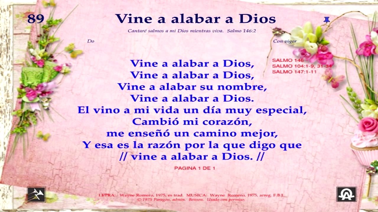 Yo Vine Alabar A Dios Letra