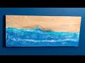 DIY Folding Wall Desk + Wood Resin Ocean Beach Art