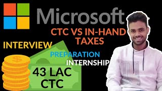 Microsoft 43 Lac Ctc In-Hand Salary Taxes Interview Preparation Increments