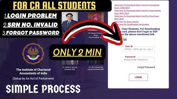 how to Login ICAI SSP portal | How to Forget ICAI SSP Portal | ICAI SSP portal Login process |