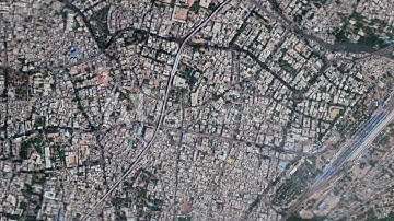 Zoom in from space and focus on India, Hyderabad. 3D Animation. Background for travel intro