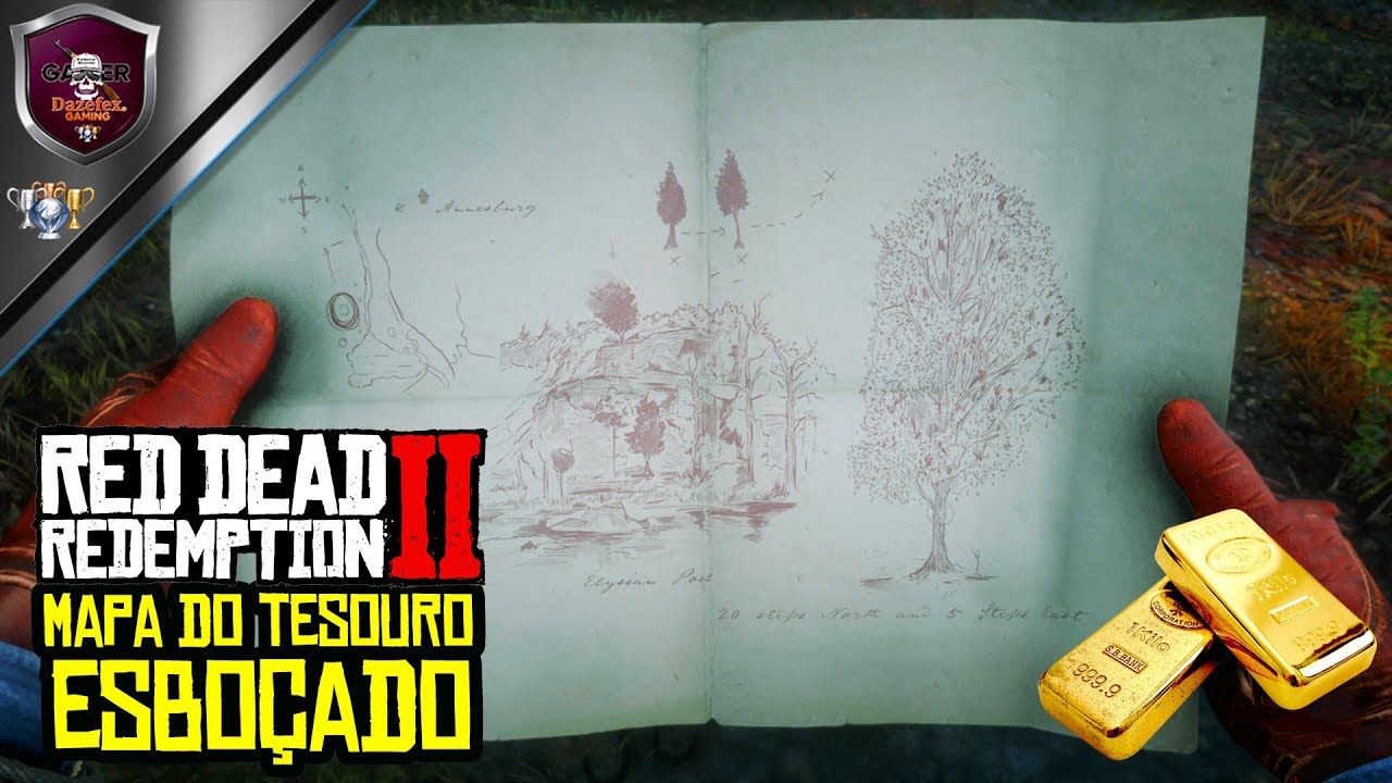 O MAPA DO TESOURO ESBOÇADO (TODOS OS MAPAS) - RED DEAD REDEMPTION