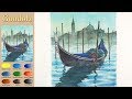 Basic Landscape Watercolor- Gondola (wet-in-wet, Arches rough)NAMIL ART