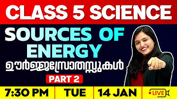 ക്ലാസ് 5 അടിസ്ഥാന ശാസ്ത്രം | ഊർജ്ജത്തിൻ്റെ ഉറവിടങ്ങൾ / പ്രവർത്തനസ്രോതസ്സുകൾ | ഭാഗം 2 | പരീക്ഷ വിജയി