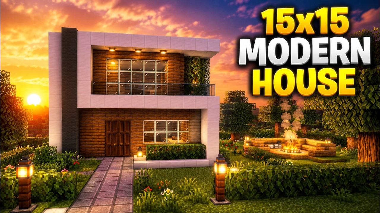 How to Build a Small Modern House in Minecraft! Tutorial - YouTube