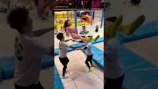 Watch This Teen Jump Around A🤣🥱Fun Park Trampoline For The First Time