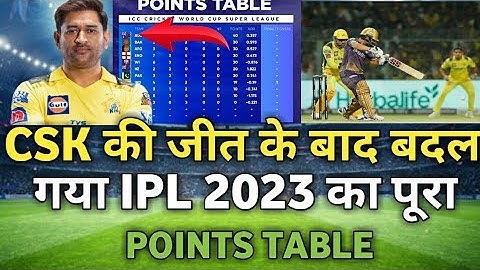 IPL 2023 Today Points Table | CSK vs KKR After Match Points Table | Ipl 2023 Points Table