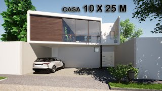 Casa de dos niveles, 10x25 metros, 295m2