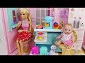 Baby doll and Barbie pink house toys kitchen play 아기인형 바비 하우스 미미이층집 주방놀이 요리 장난감놀이 - 토이몽