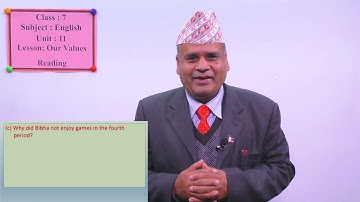 24. Class-7 ।  English । Unit-11 । Our Values Reading ।